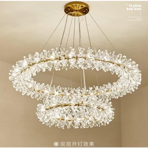 2021 New crystal flower ceiling chandelier led Luxury indoor lighting home decoration for Living Room Bedroom Restaurant G4 bulb
