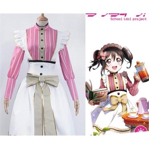 Anime Cosplay Clothing Love Live Cosplay Costumes Tea Party Nico Yazawa Maid Dress Lolita Dress A