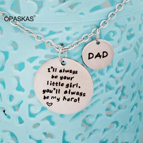 Stainless Steel Necklace for Fathers Day Jewelry Gift with 2 Round Pendant VL