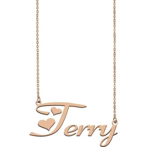 Terry Name Necklace Custom Personalized Gold Choker for Women Girls Best Friends Birthday Wedding Christmas Mother Days Gift