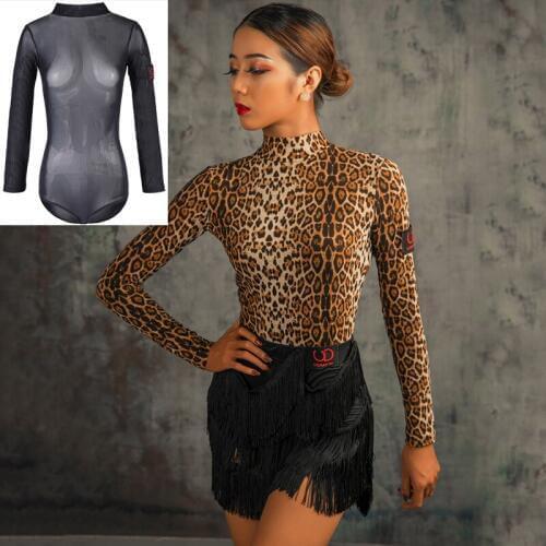 Latin Dance Dress Dancing Tops Practice Clothes Women igh Collar Open Back Gymnastics Suit Dance Shirt Ballroom Wear BI118