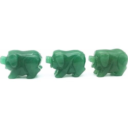 Drop Shipping 1PC Natural Green Aventurine Pig Handmade Quartz Carved Animals Polished Healing Natural Stones and Crystals