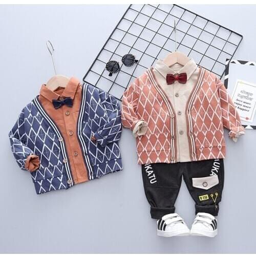2021 New Sport Spring Children Boys Girls Cotton Clothing Sets Baby Hoodies Coat Shirt Pants 3Pcs/Sets Fashion Toddler Tracksuit