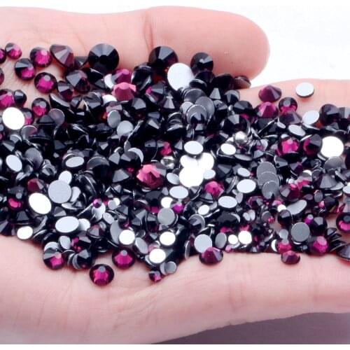 Non Hotfix Strass Rhinestones Amethyst SS3-SS34 Flatback Round Imitation Facets Glue On Glass Stones And Crystals DIY Nails Art
