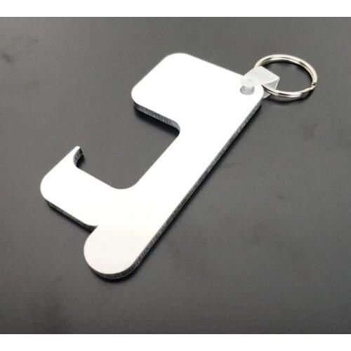Sublimation Keychain Free Key Chain Non-contact Door Handle Keychain Wooden Diy Blank Key Rings Safety Touchless Door Opener