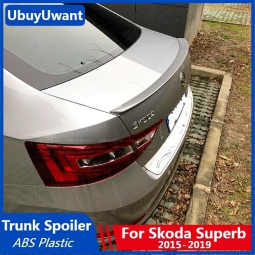 UBUYUWANT For Skoda Superb Rear Spoiler 2015-2019 High Quality Primer Color Exterior Tail Trunk Boot Wing Decoration Car Styling