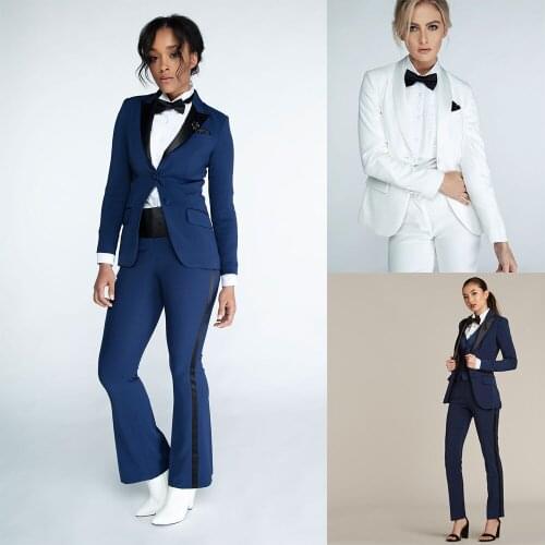 Leisure Holiday Women Wedding Tuxedos Custom Made Slim Fit Mother of the Bride Pants Suits Party Evening Guest Wear 2 Pieces