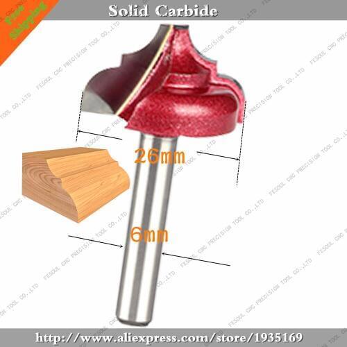 6mm*26mm,10pcs,Freeshipping CNC Engraving 3D Woodworking Milling Cutter,Tungsten Solid carbide End Mill,Wood Tools,Router Bit