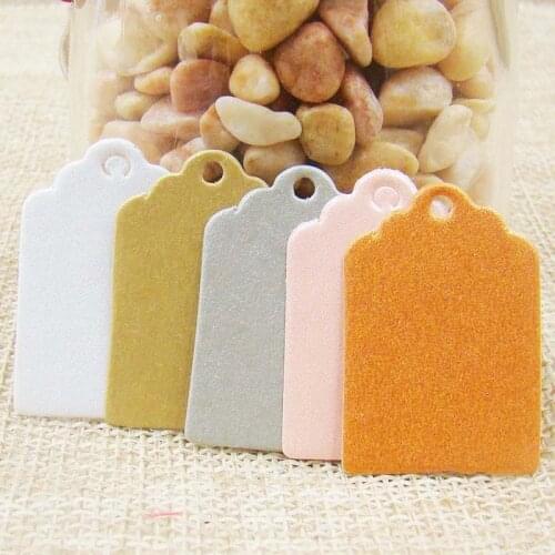 2*3cm100pcs scallop pearl paper tags white/green/grey/pink/orange stock Label Luggage Wedding Note Blank price Hang Gift tag