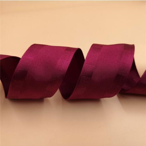 N2194 38MM X 25yards Roll Gift Box Wrapping Wired Edged Burgundy Two Tone Checked Satin Ribbon