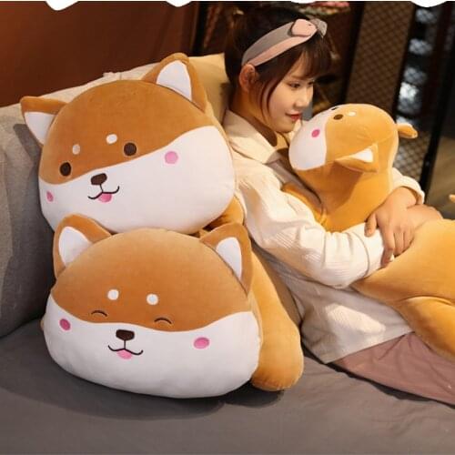 40/60/100cm Cartoon Shiba Inu Dog Plush Toy Soft Stuffed Plush Doll Pillow Brown Dog Toys For Children Girl Birthday Gifts