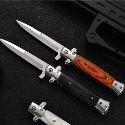 9.0'' Fast Open Outdoor Pocket Knife Combat Tactical Folding Blade Knife Self-defense Wilderness Survival Camping Hunting Knives