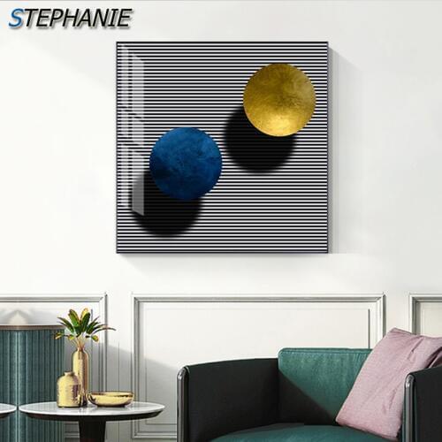 Abstract Gold Foil Canvas Painting Modern Canvas Art Black Line Posters and Prints for Living Room Modern Wall Art Picture Decor