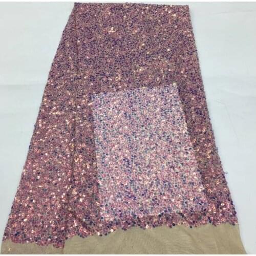 African Lace Fabric 2021 High Quality Sequined Lace French Nigerian Tulle Lace Fabric Women Dress XX39251