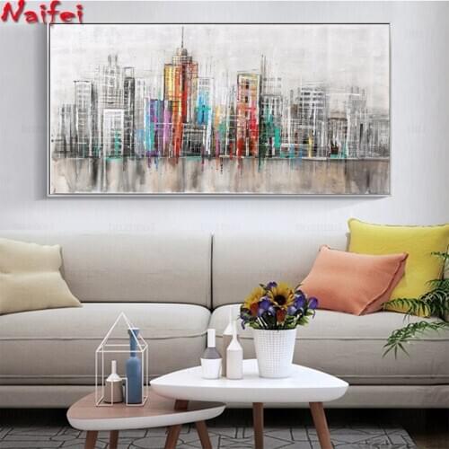 Diamond Embroidery Sale Abstract Art City Skyline Cross Stitch Mosaic Building 5D DIY Full Square Diamond Painting Kit Crafts