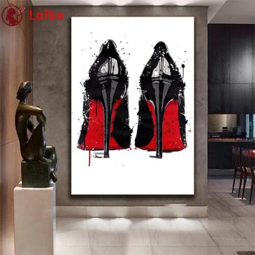 Diamond embroidery Modern art, painted high heels full square round drill diamond painting 5d diy diamond mosaic home decoration