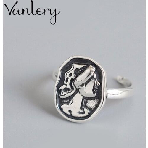 Bohemian Charm Boho Queen Rings For Women Lover Wedding Bridal Valentines Gifts Men Open Retro Antique Rings