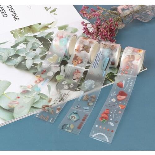 Handmade Decorative Washi Tape Transparent Label Stickers Adhesive Tape Decor Planner Vintage DIY Old Object Bullet Journal