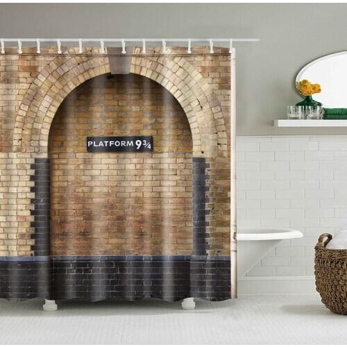 Decoration Wall Hanging Wood pattern Shower Curtain Bathroom Waterproof printing Bath Screens Decor Multi-size Shower Curtain