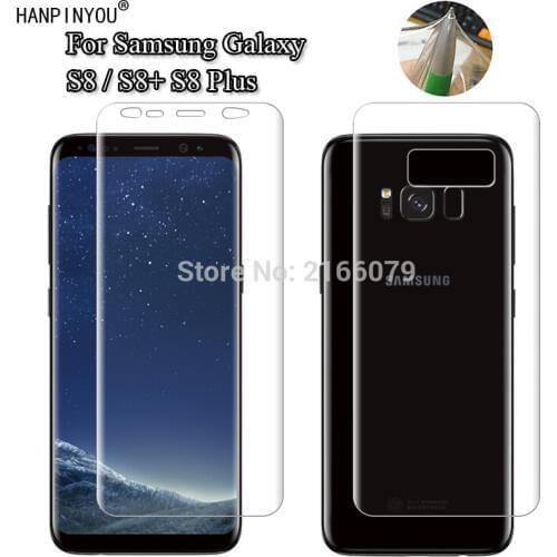For Samsung Galaxy S8 / S8 Plus S8+ Soft TPU Front Back Full Cover Screen Protector Transparent Protective Film + Clean Tools