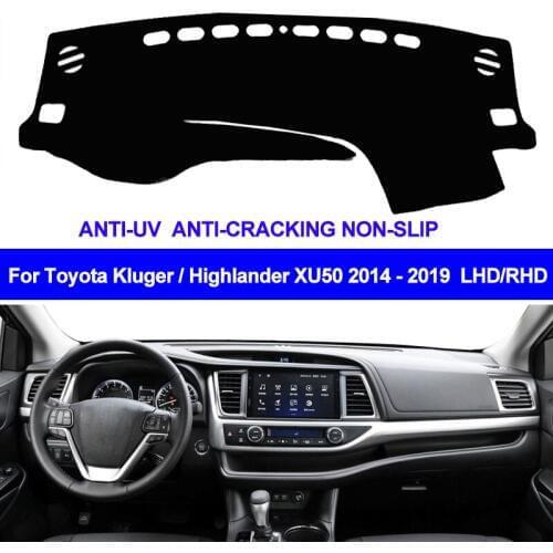 2 Layers Car Inner Dashboard Cover Pad Carpet Dash Mat Sun Shade For Toyota Kluger Highlander XU50 2014 - 2017 2018 2019 LHD RHD