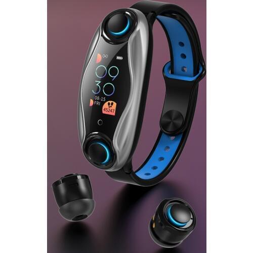 NEW T90 Fitness Bracelet Wireless Bluetooth Earphone 2 In 1 Chip IP67 Waterproof Sport Smart Watch For Huawei iphone Samsung