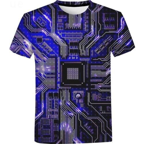 Electronic Chip 3D Print T Shirt Unisex Fashion Casual Short Sleeve T-shirts Men Harajuku Streetwear Hip Hop T Shirt