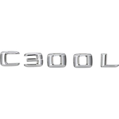 Chrome ABS Plastic Car Trunk Rear Letters Badge Emblem Decal Sticker Stickers for C Class C300L