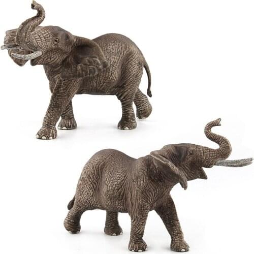 Simulation Elephant Animal Figure Collectible Kids Action Plastic Wild Toys Animal Cement Toys Figures
