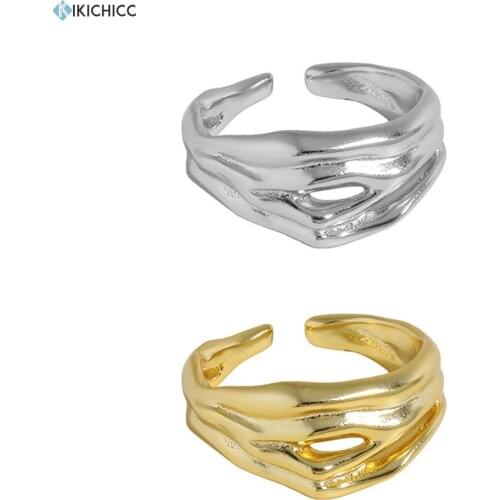 KIKICHICC 925 Sterling Silver Gold Twist Resizable Rings Women Fine Jewelry 2021 Women Luxury Jewels Crystal Adjustable Wedding
