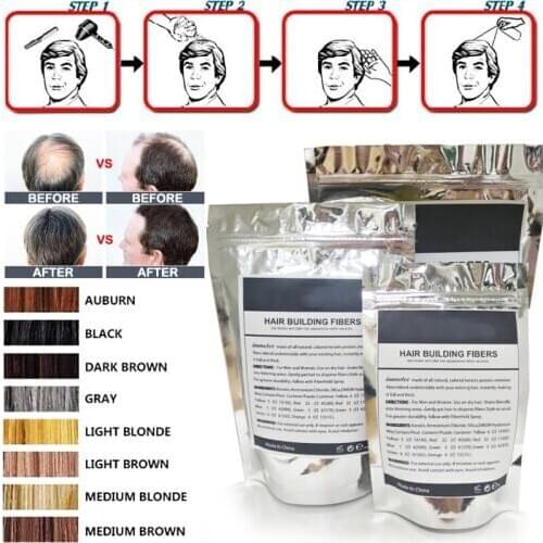 Beauty Makeup Puf 25g Refill Bag Hair Fiber Keratin Hair Building Fibers Styling Powder Hair Loss Concealer Blender