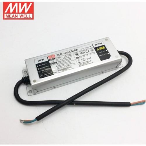 MEAN WELL ELG-100-C500A-3Y 100W 500mA 100~200V Constant Current led driver waterproof IP65 Current Adjustable LED Power Supply