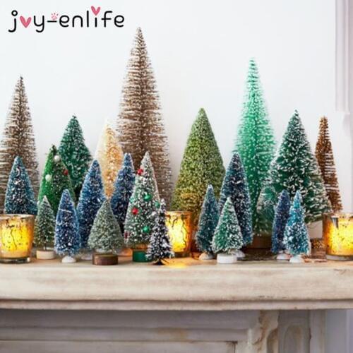 8pcs Christmas Tree Fake Pine Tree Mini Sisal Xmas Tree Christmas Decorations for Home Artificial Tree Natal New Year Ornaments