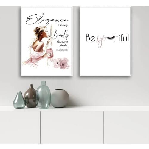 Fashion Art Poster Pink Luxury High Heels Bag Print Wall Painting Beauty Salon Girls Room Decoration Creative Picture