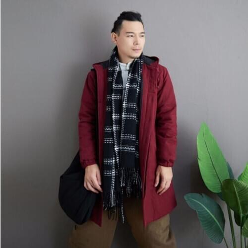 Winter mens large size retro national style three button hooded cotton tang suit ramieloose casual cotton padded Minority
