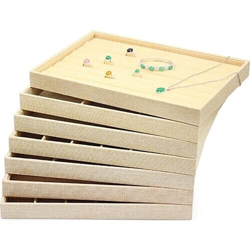 New Arrival Classic Square Linen Pendant Display Tray For Jewelry Storage