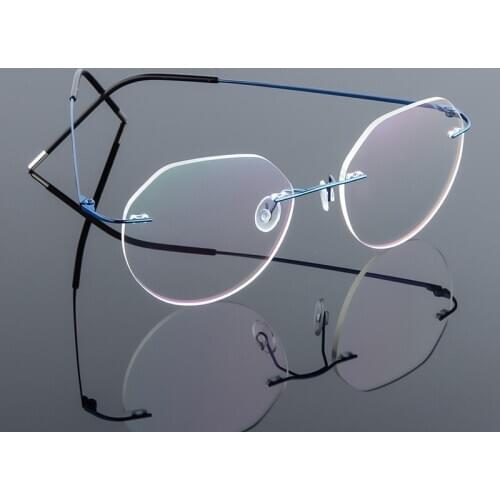 Super Light Frames Rimless Eyeglasses Mens Eyewear Prescription Titanium Alloy Frame Female Myopia Glasses Unisex