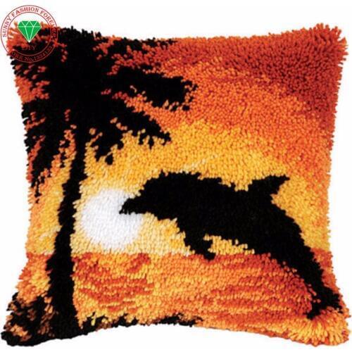 Landscape Needlework Pillowcase Latch hook rug kits cross stitch thread embroidery Carpet embroidery Pillowcase crochet hooks