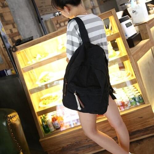 Casual Backpack New Canvas Fashion Women Backpack Large Rucksacks Solid Color School Bag For Teenage Girls Mochilas Rucksacks