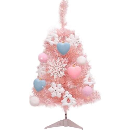 Mini Christmas Tree With Various Pendants String Lights Durable And Sturdy Festive Decoration Good Quality 60cm Pink Heart Suit