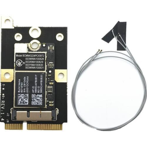 With MINI PCI-E Adapter BCM943224PCIEBT2 300Mbps 2.4&5G WiFi bluetooth 4.0 Network Card+Antennas