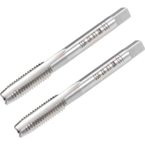 Uxcell Metric Machine Tap Left M8 Thread 1.25 Pitch H2 3 Flutes High Speed Steel 2pcs
