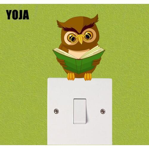 YOJA Fashion Love Reading Colored Owl Decor Switch Wall Sticker Living Room Bedroom Personalized 10SS0200
