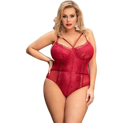 Plus Size Sexy Lace Sling Snap Button Bodysuit Woman 2021 Summer Sling Solid Color Body Tops Female Slim Halter Jumpsuit 5XL