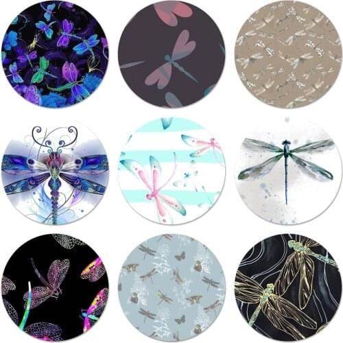 58mm Dragonfly Animal Art Icons Pins Badge Decoration Brooches Metal Badges For Clothes Backpack Decoration
