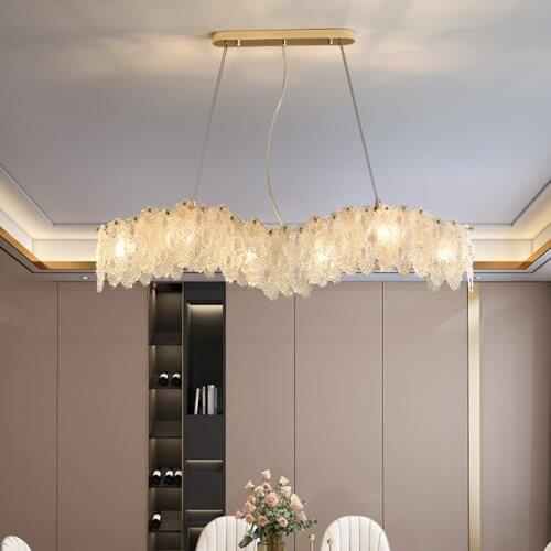 Dining Room Wave Gold Led Pendant Lights Modern Glass Hanging Lamp E14 Led Metal Suspend Lamp Art Indoor Lighting Lamp Fixtures