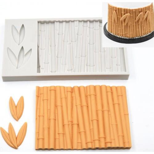 1PCS New Bamboo Ribbed Fondant Cake Decoration Silicone Mold DIY Baking Tools Cake Border Decorating Silicone Mould