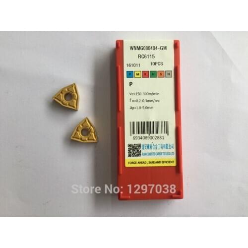 10pcs CNC carbide blade WNMG080404-GM-RC6115,Low linear velocity continuous cutting Hard a little of Steel parts Better effect