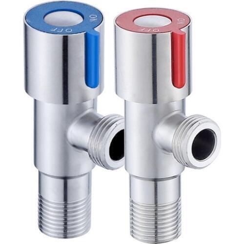 2pcs/set G1/2 Angle Stops Valves 304 Stainless Steel Filling Faucet for Bathroom Kitchen Faucets Toilet Sink Lavatory Closestool