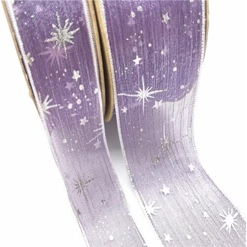 5Yards 25/40mm Starlight Dotted Tulle Glitter Ribbon Organza Mesh Fabric Belt DIY Craft Accessories Hair Clip Bow Accessories#09